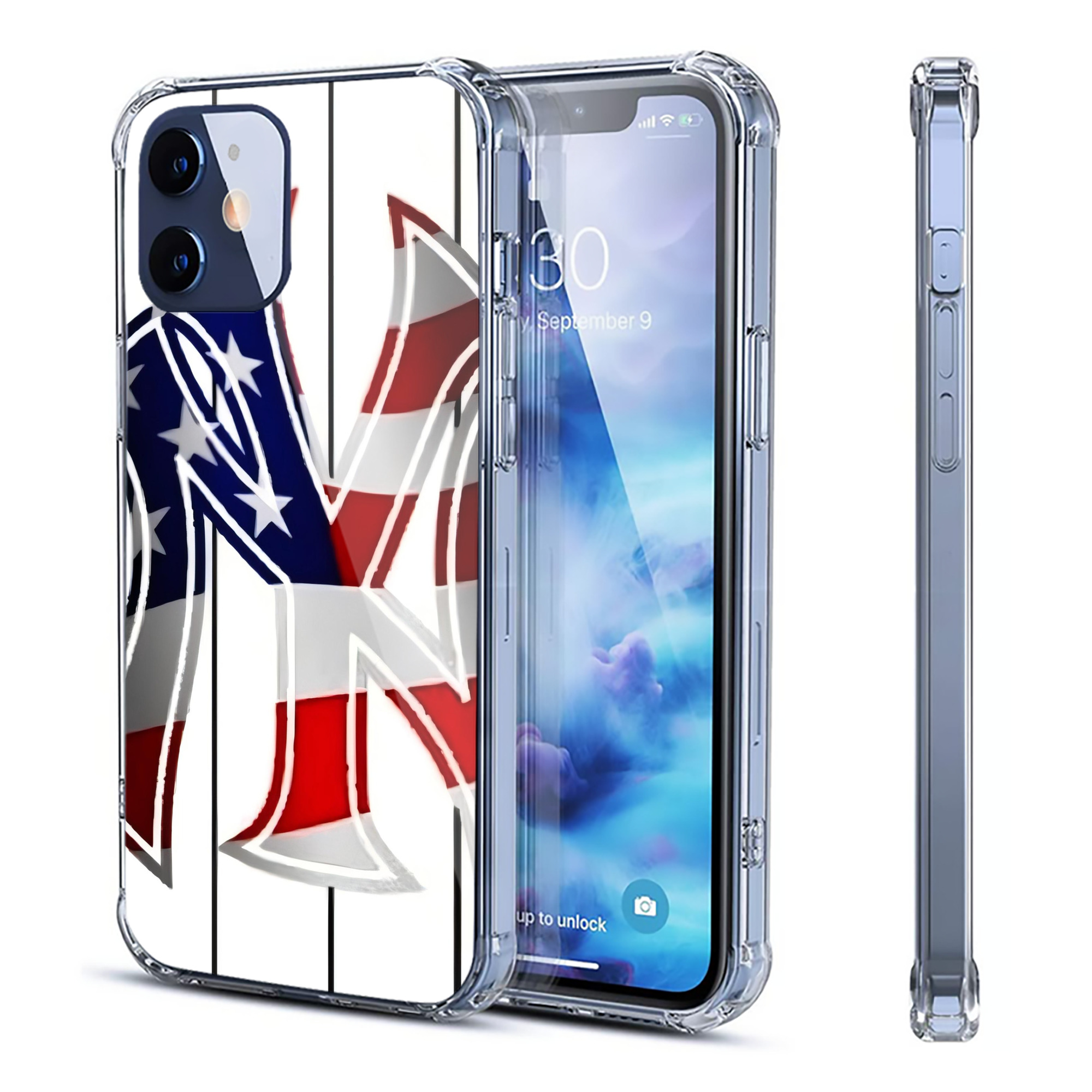 New York Yankees 195 Clear IPhone 12 Case – Soft TPU With UV Print – Enhanced Drop Protection, Precise Fit, Anti-Fingerprint, Customizable Design, Scratch-Resistant, Yellow-Resistant
